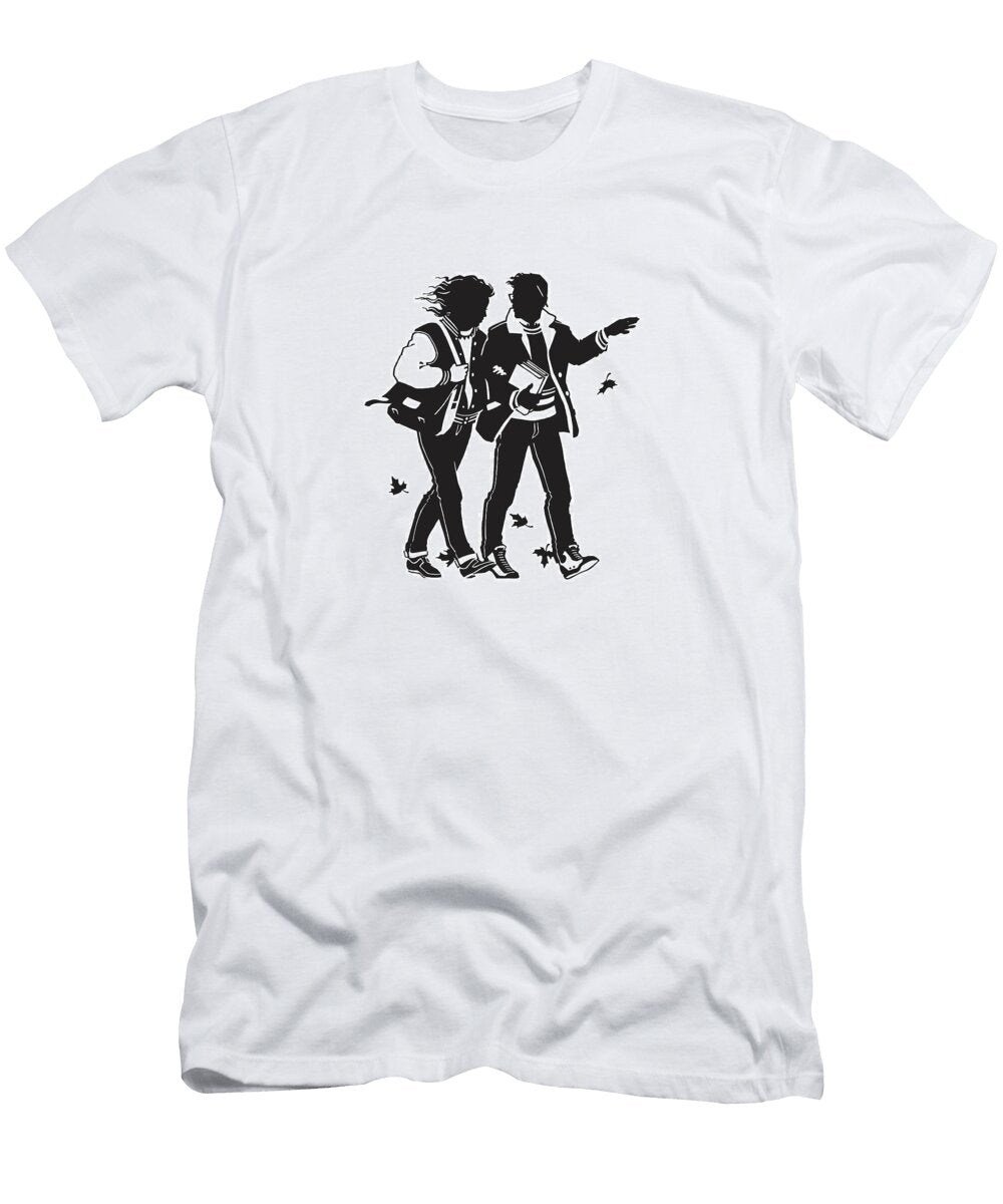 1 Two College Students Walking Csa Images T-Shirt