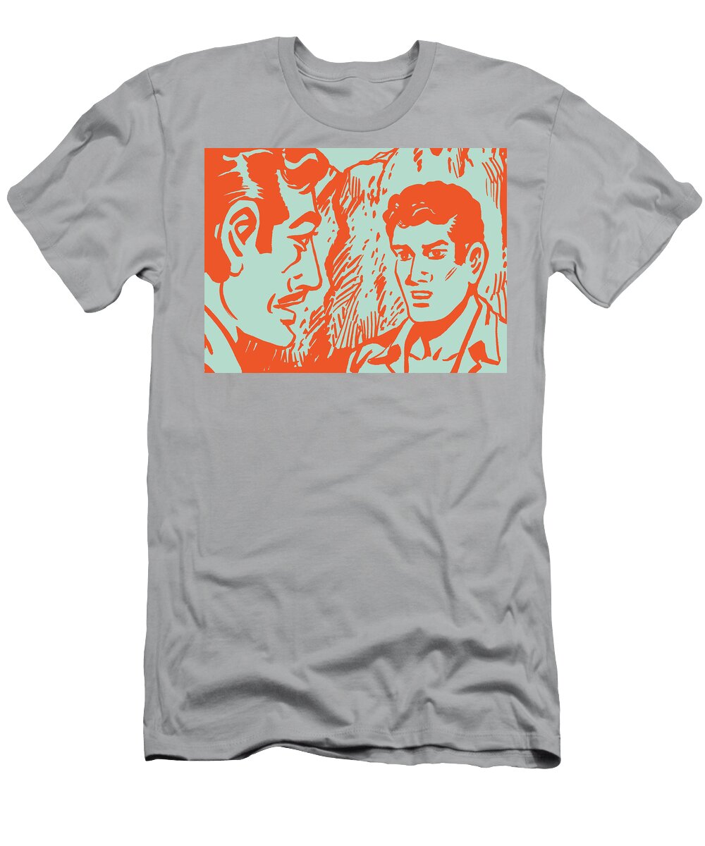 1 Two Dark Haired Men Talking Csa Images T-Shirt