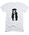 1 Two Men Talking Under an Umbrella Csa Images T-Shirt