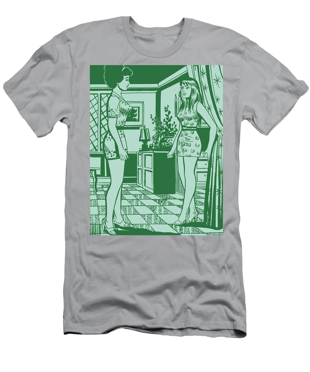 1 Two Women Wearing Mini Dresses Csa Images T-Shirt