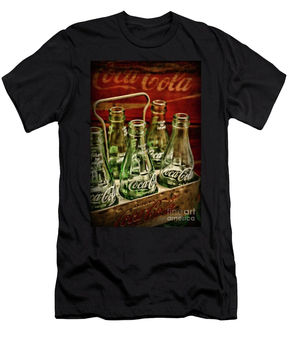 1 Vintage Coca Cola Metal Six Pack Carrier Paul Ward T-Shirt