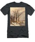 1 Winter Landscape with Faggot Gatherers Conversing on a Frozen Lake Josephus Gerardus Hans T-Shirt