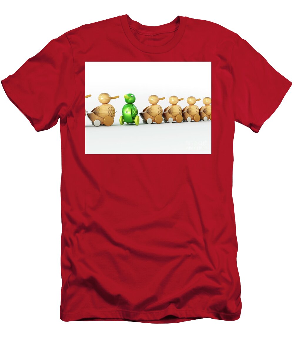 1 Wooden Duck Against the Flow Allan Swart T-Shirt