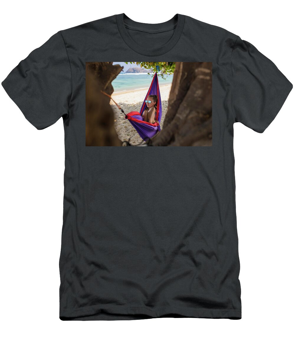 1 Yong Woman Relaxing in Hammock Konstantin Trubavin T-Shirt