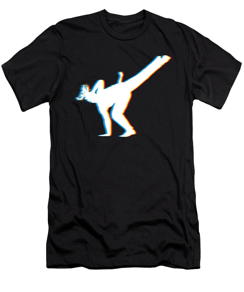 13 Brazilian Capoeira Gift Capoeirista Retro 3d Funky Effect Martin Hicks T-Shirt