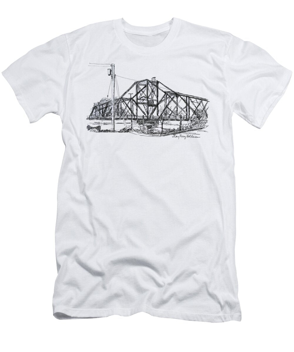 1800s Railroad Bridge Unity Island International Railway Bridge US Canada Mary Kunz Goldman T-Shirt