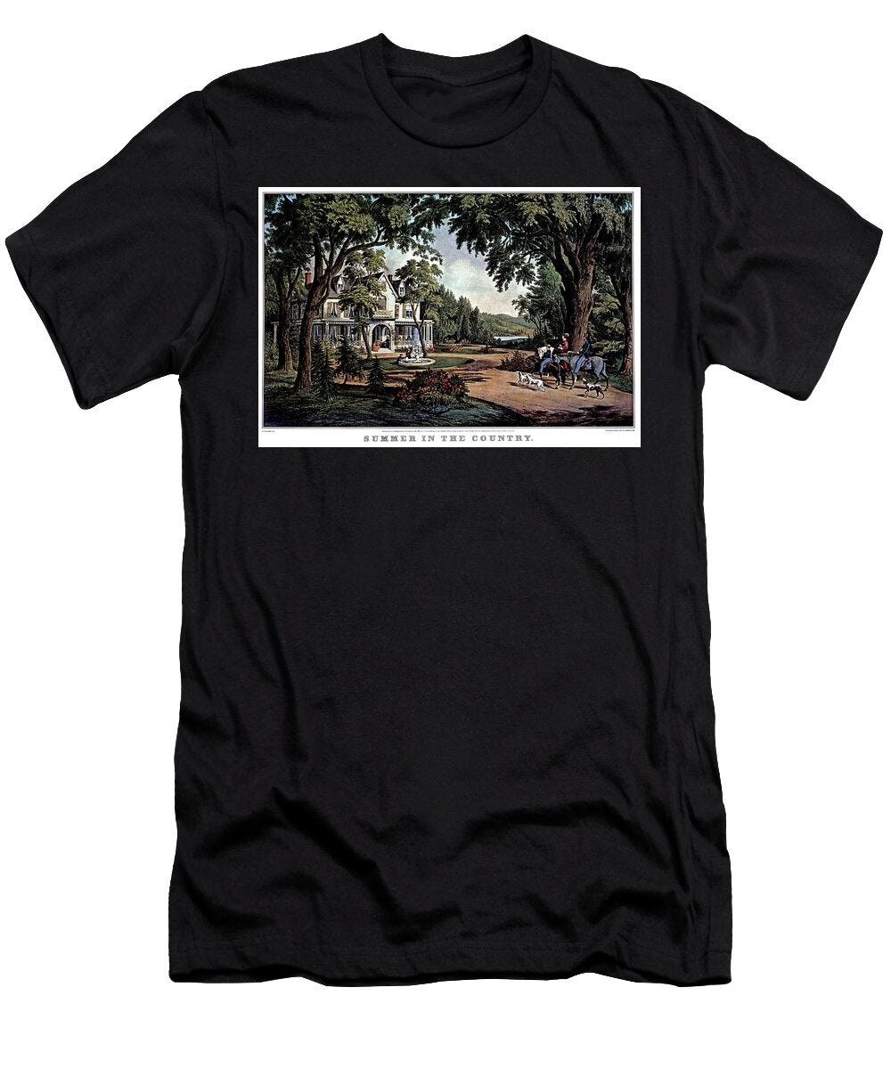 1850s Summer in the Country Currier Vintage Images T-Shirt