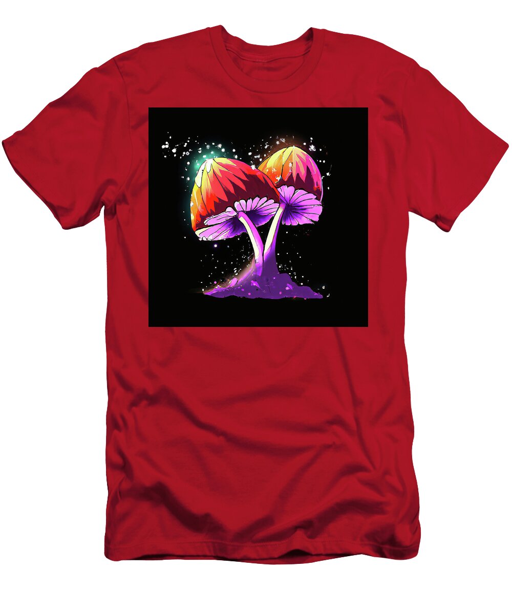 19 Trippy Mushrooms Colorful Funky 60s Psychedelic Style Stellart Studio T-Shirt