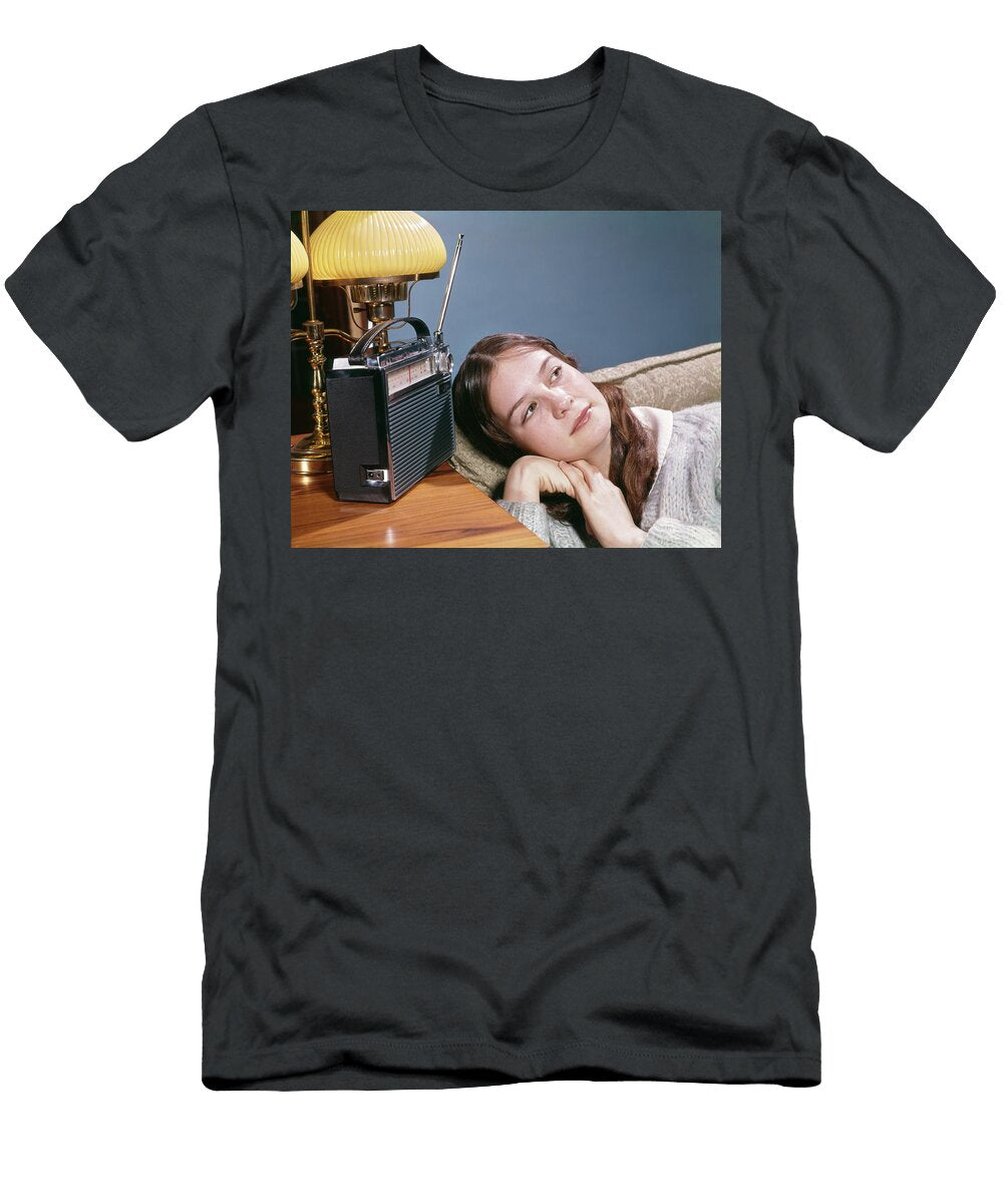 1960s Teenage Girl Lying on Couch Vintage Images T-Shirt