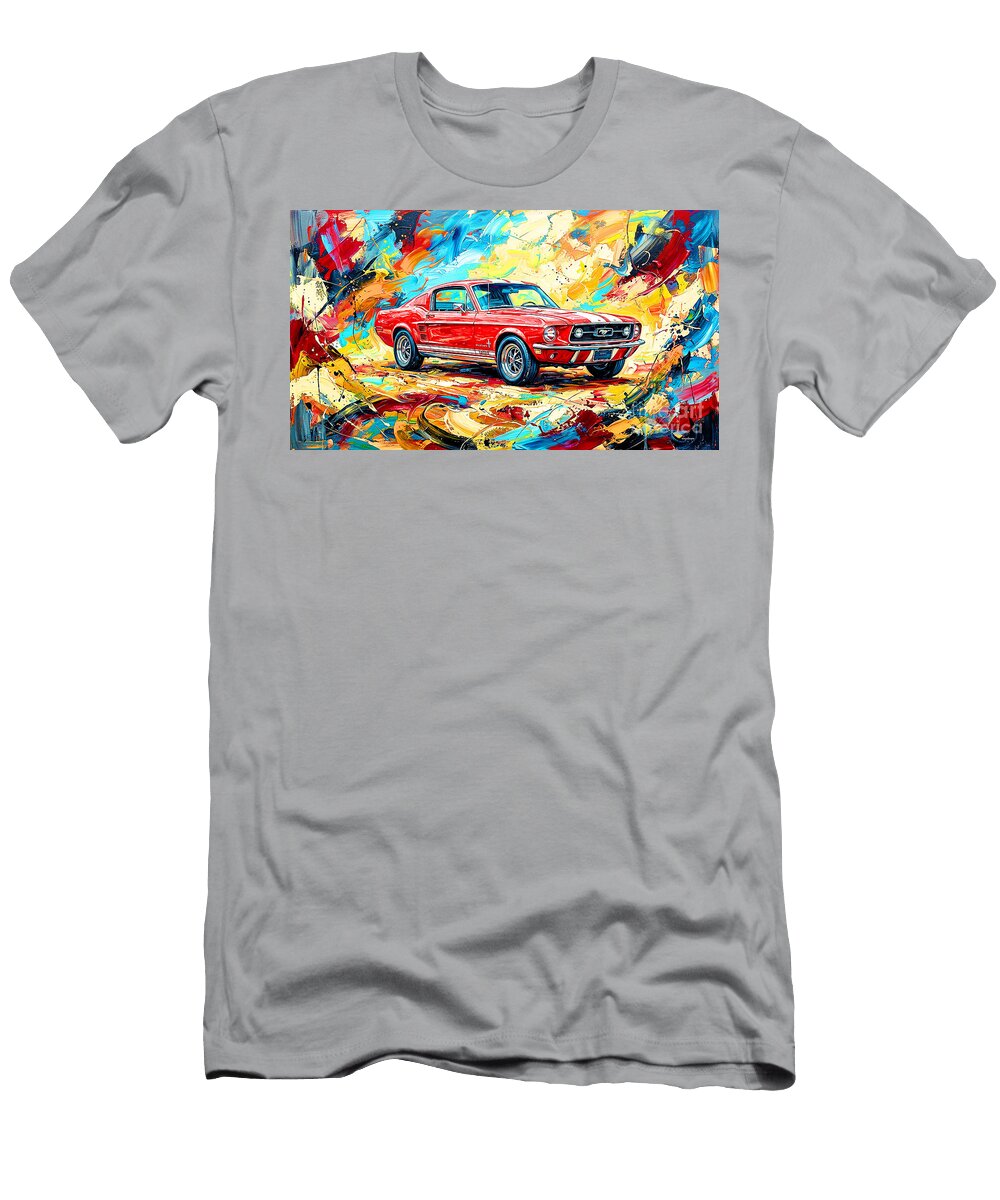 1967 Ford Mustang Fastback 390 Cubic Inch V8 Automotive Art 20260511c Wingsdomain Art and Photography T-Shirt