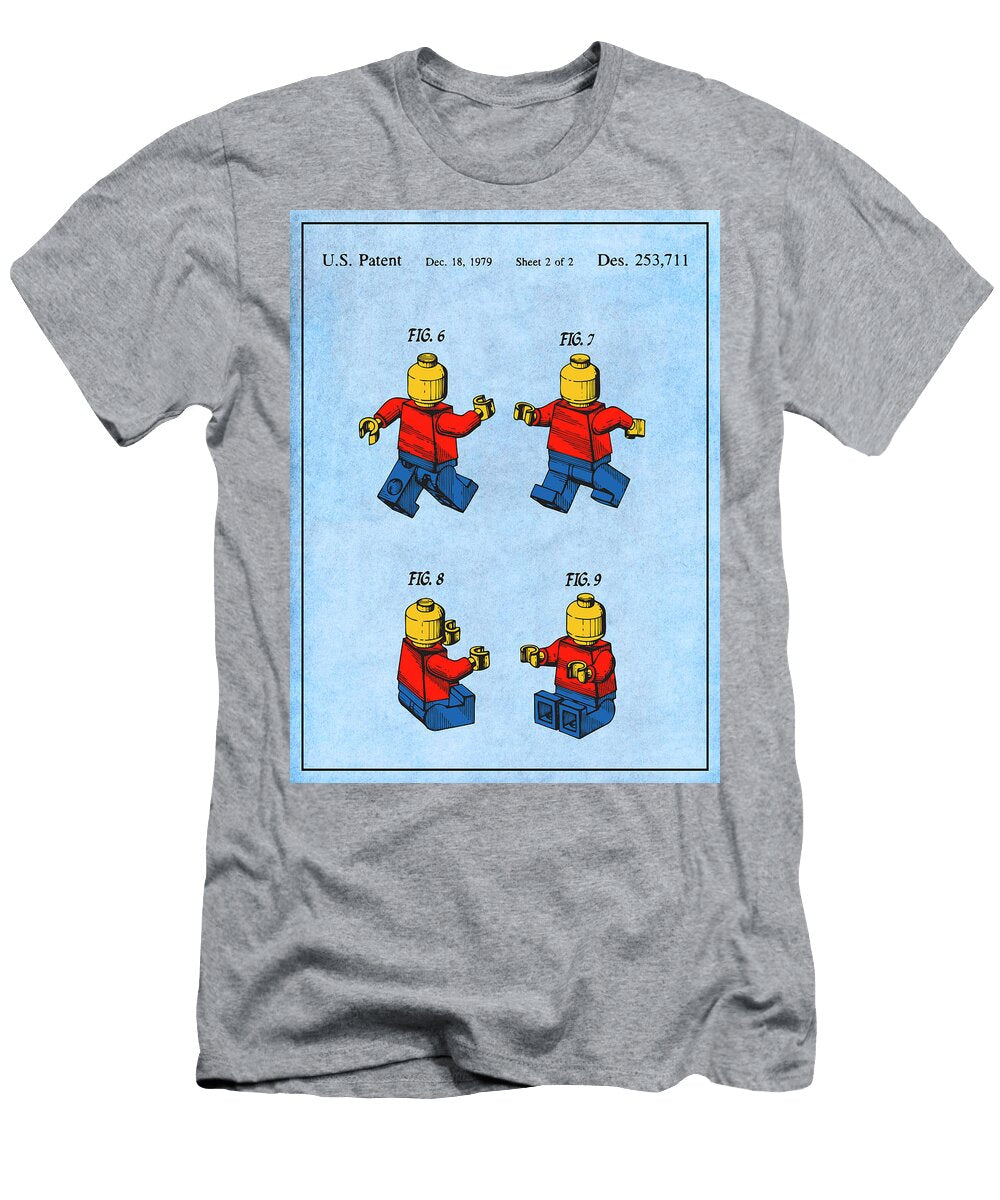 1979 Lego Toy Mini Figures Color Patent Print Light Blue Greg Edwards T-Shirt