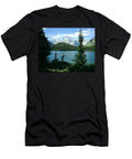 1980s Man Fishing in Glacier National Vintage Images T-Shirt