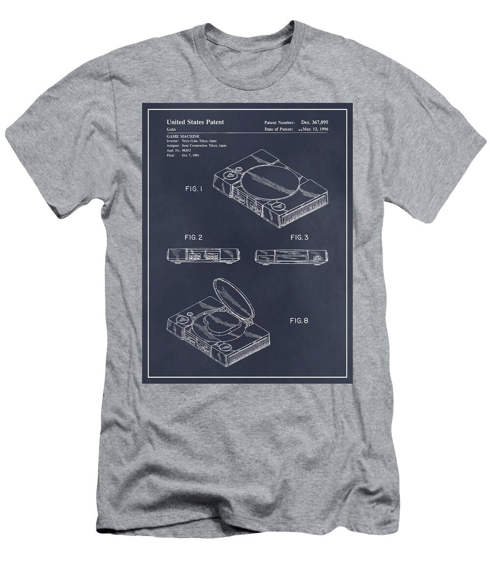 1994 Game Machine Patent Print Blackboard Greg Edwards T-Shirt