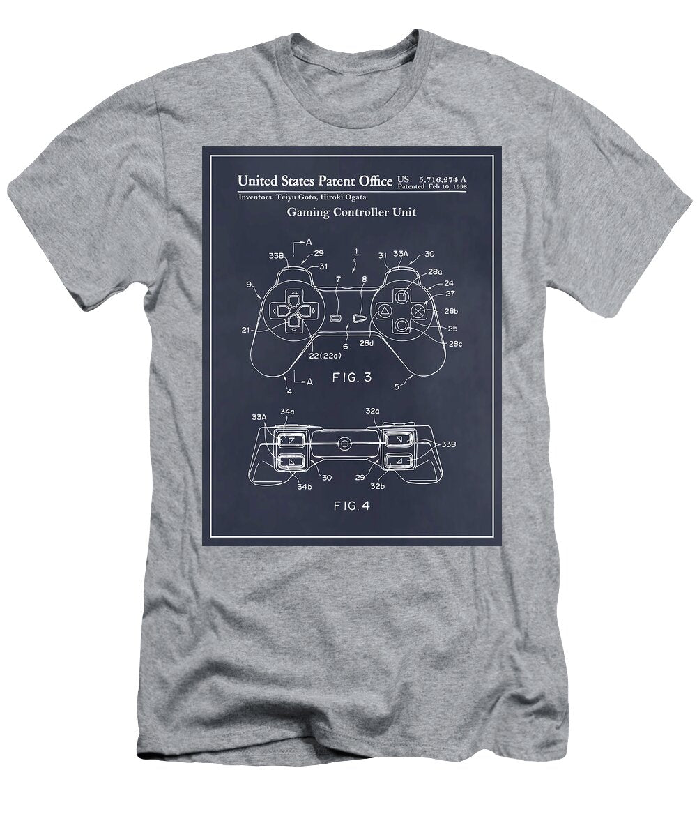 1998 Gaming Controller Unit Blackboard Patent Print Greg Edwards T-Shirt