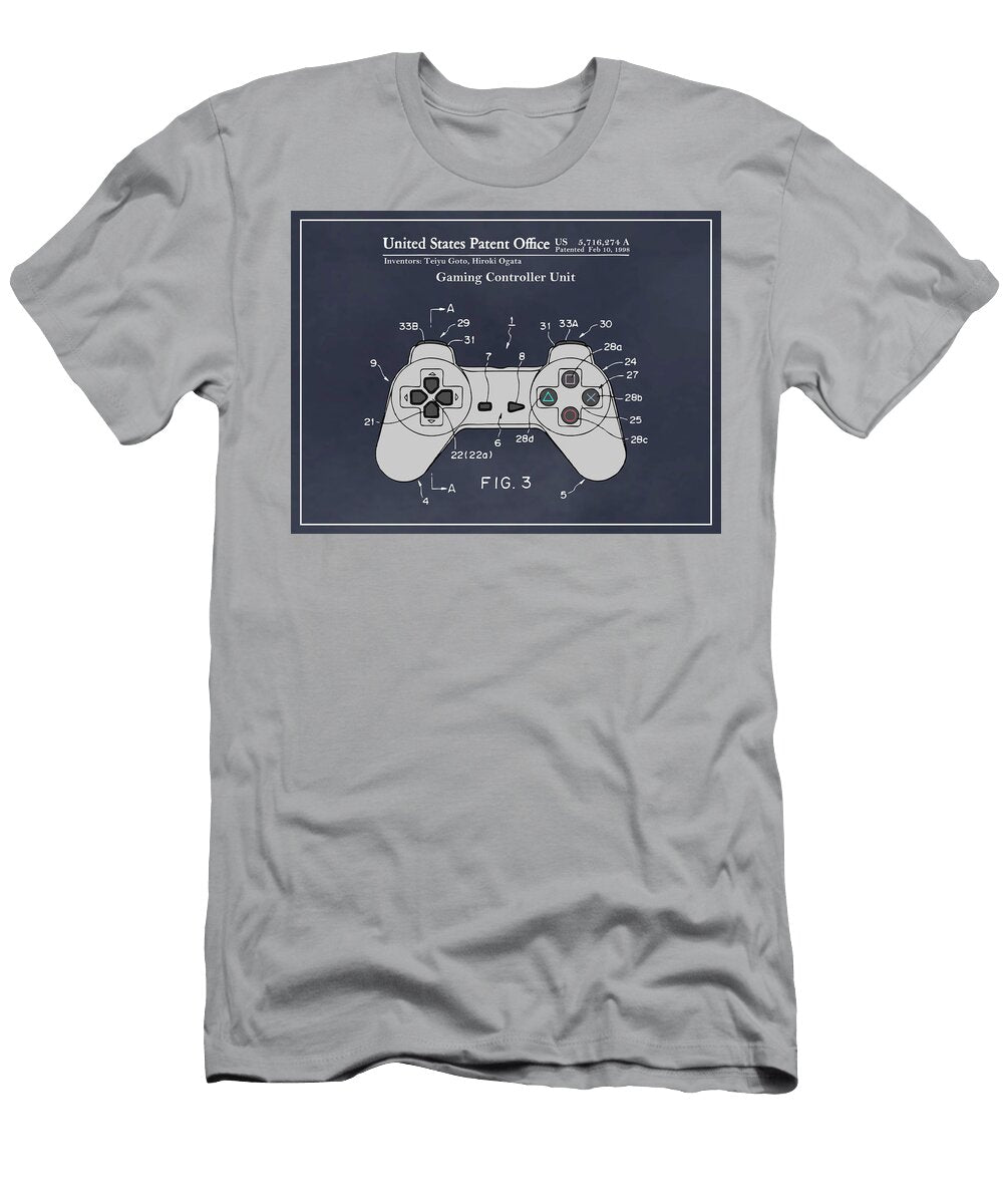 1998 Gaming Controller Unit Colorized Blackboard Patent Print Greg Edwards T-Shirt