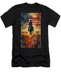 2 a USA Flag W Th the Mage of a Cowboy R D Ng a 5bfcc796 312e 4403 94db Caeeee5399e4 Romed Roni T-Shirt