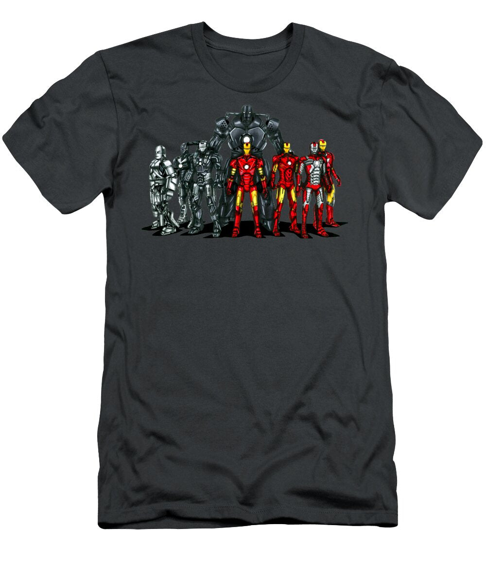 2 All Iron Man Suits From Marvel Movie Vladyslav Shapovalenko T-Shirt