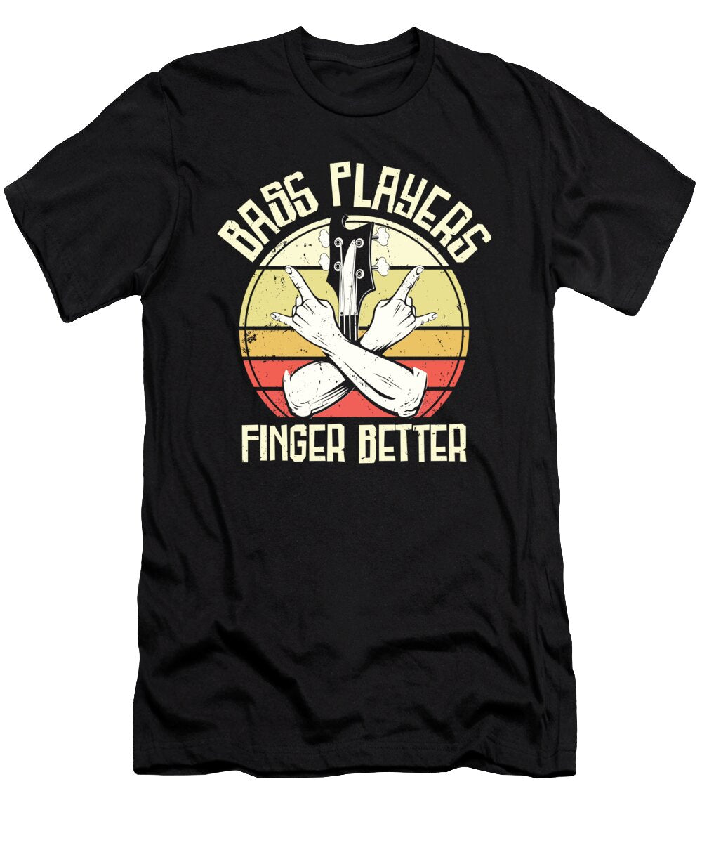 2 Bass Player Finger Bass Guitar Musician Toms Store T-Shirt