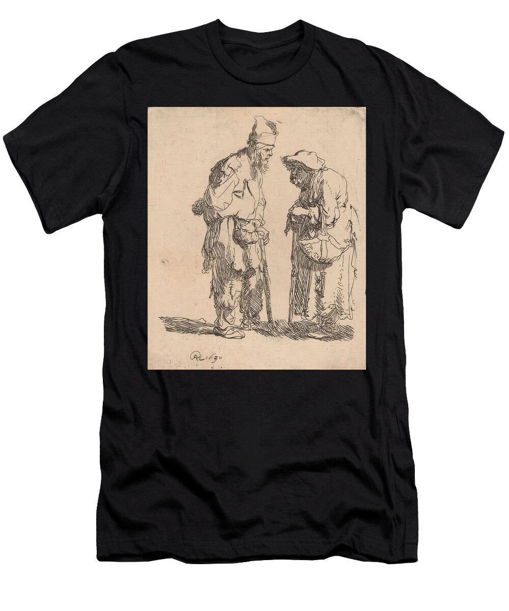 2 Beggar Man and Beggar Woman Conversing Rembrandt Van Rijn T-Shirt