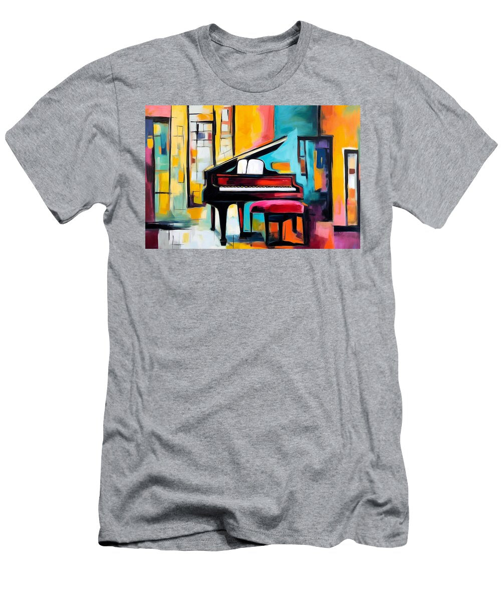 2 Expressive Fusion Abstract Interplay of Ais Creativity and Contemporary Expressionism on the Pian Olfactoart Studio T-Shirt