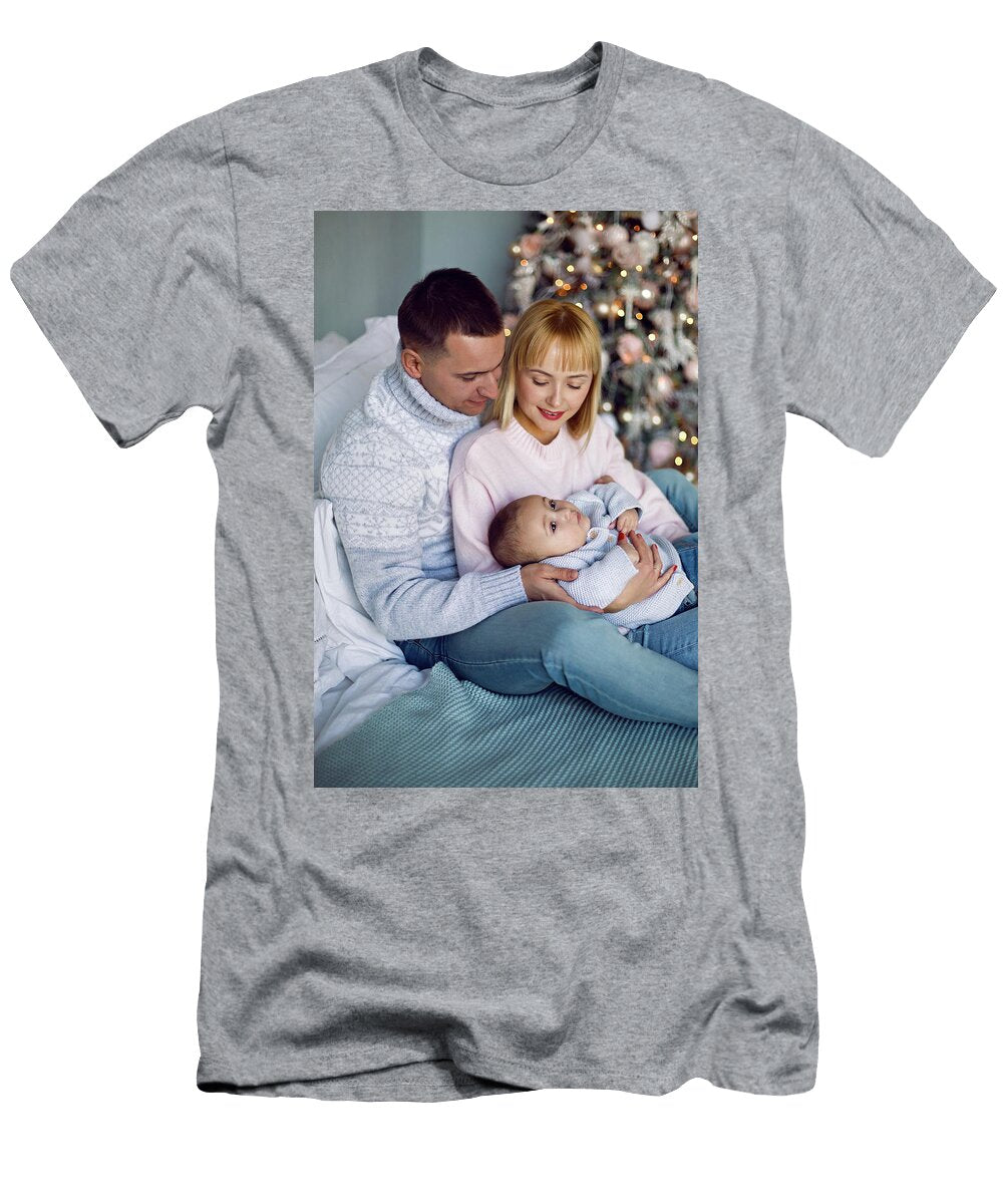 2 Family with Son Sitting on the Bed Elena Saulich T-Shirt