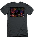 2 Fireworks Celebration and the City Night Light Background Areeya Yodplob T-Shirt