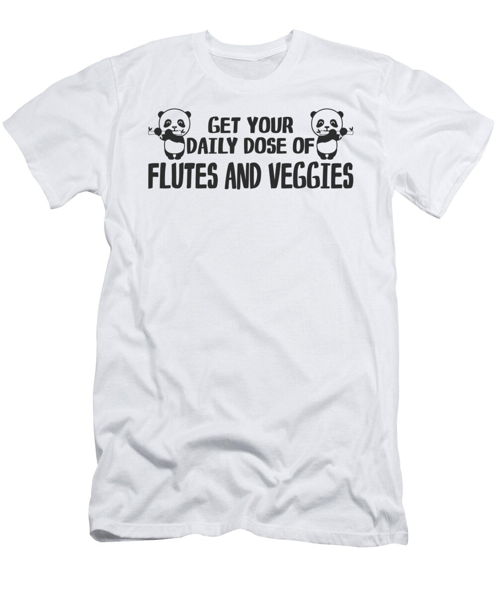 2 Flutist Vegetables Cute Panda Vegan Bamboo Flute Toms Store T-Shirt