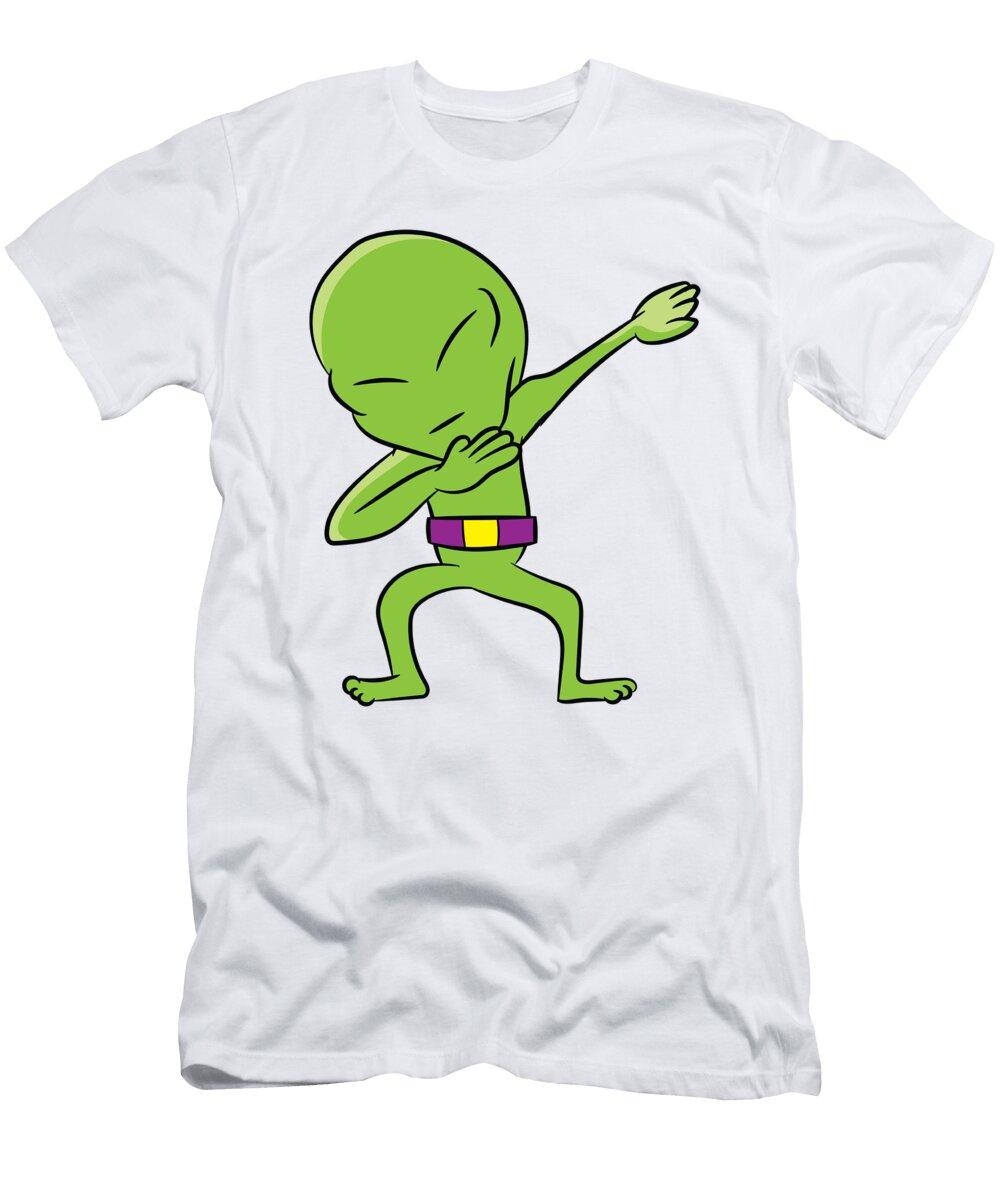 2 Funny Alien Dabbing Halloween Alien Dab Ufo Alien Eq Designs T-Shirt