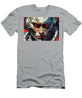 2 Futuristic Cyborg Face Oil Painting with Glowing Eyes and Dramatic Mechanical Detail Talha Khan T-Shirt