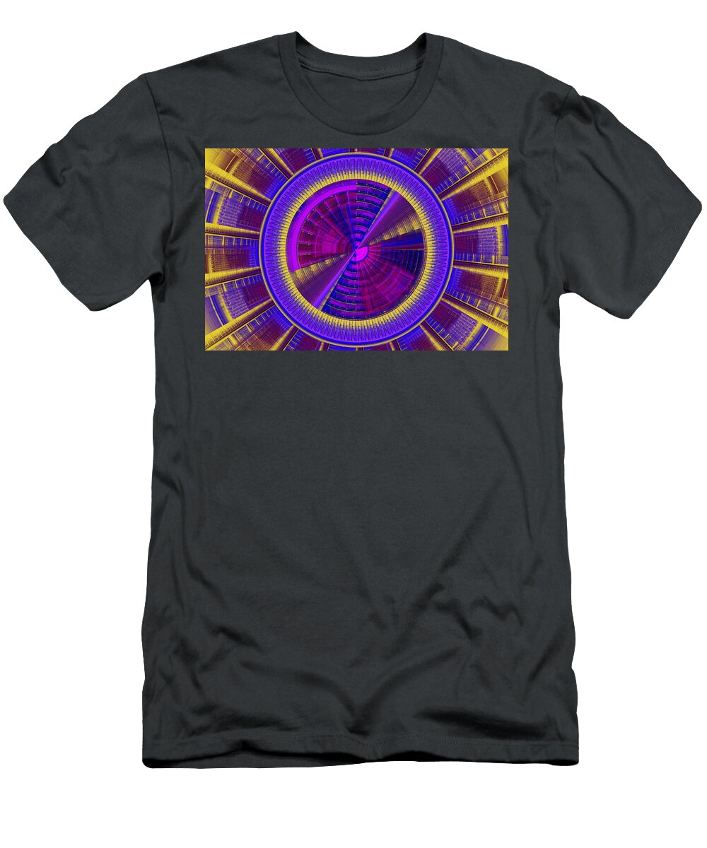2 Futuristic Tech Disc Fractal Flame Keith Webber Jr T-Shirt