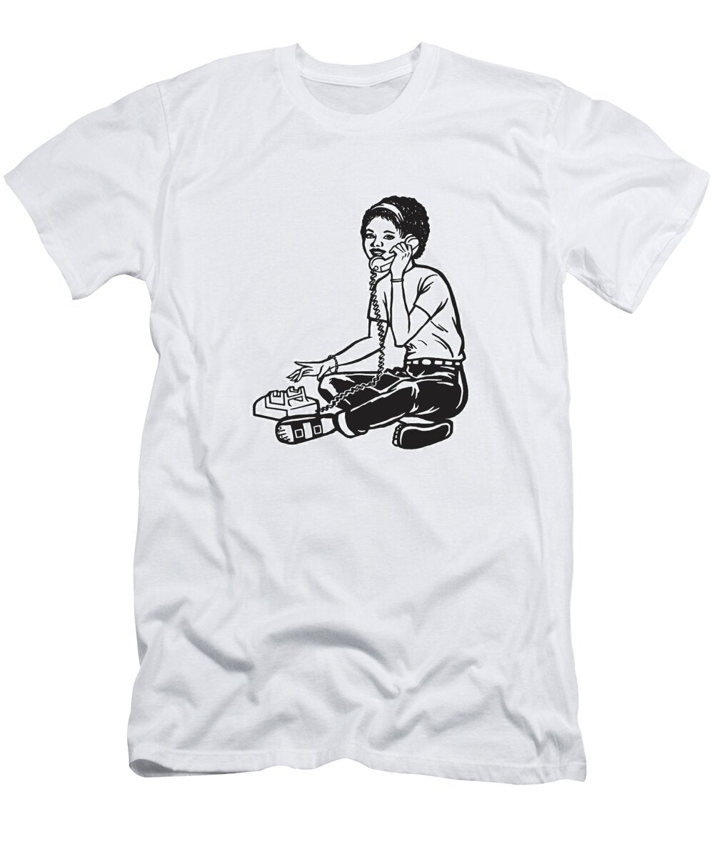 2 Girl Talking on Phone Csa Images T-Shirt