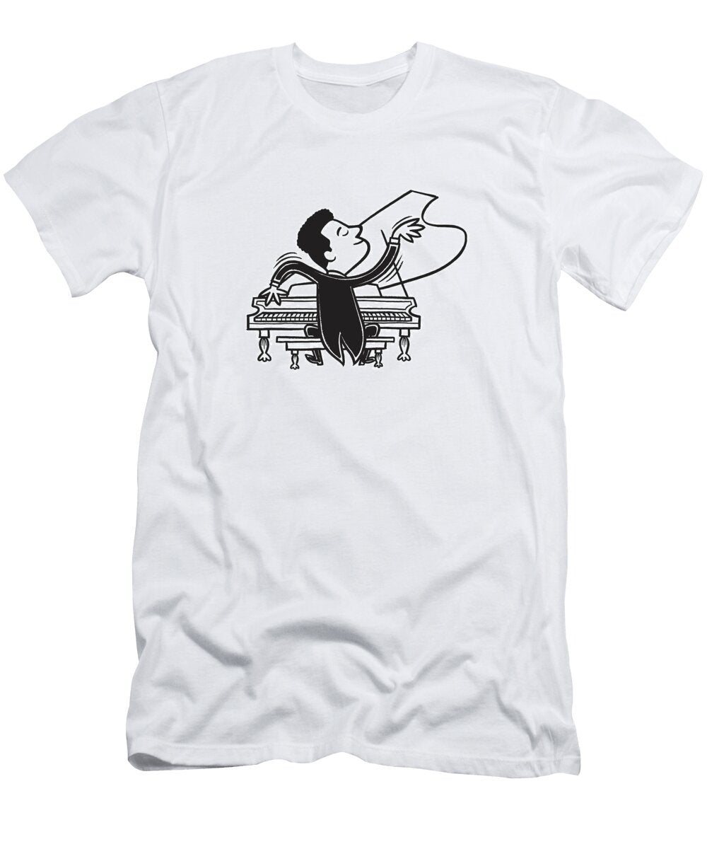 2 Illustration of Pianist Playing Piano Csa Images T-Shirt