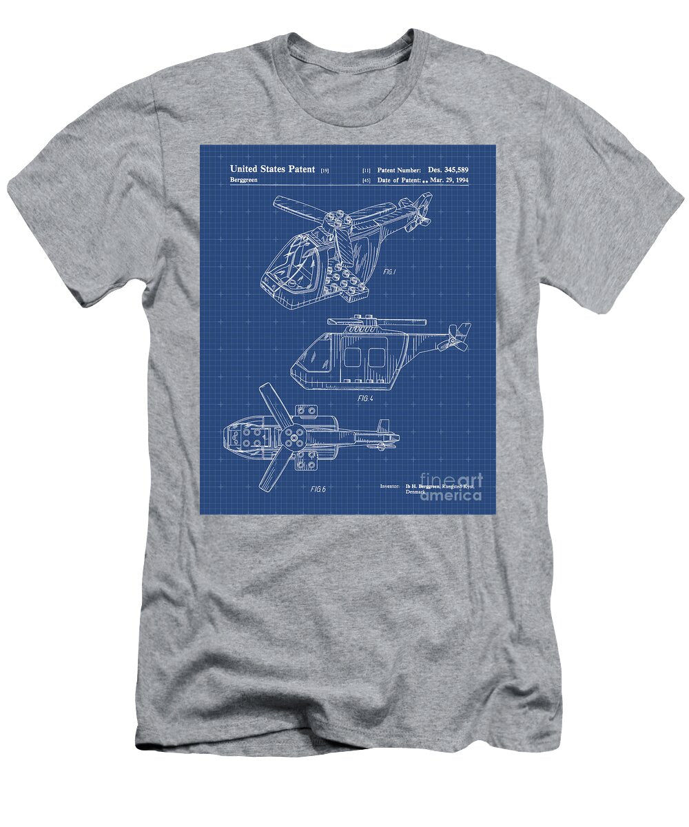 2 Lego Helicopter Patent Print Visual Design T-Shirt