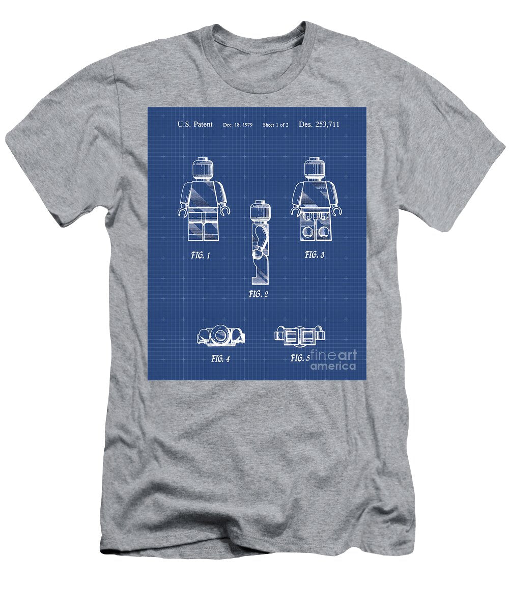 2 Lego Mini Figure Patent Print Visual Design T-Shirt