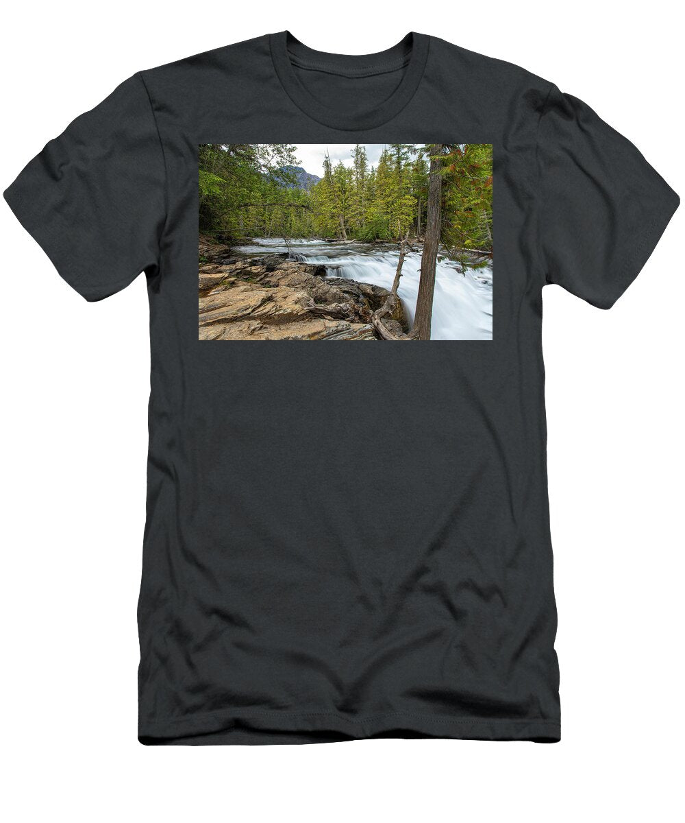 2 Mcdonald Falls Glacier National Park Wayne Moran T-Shirt
