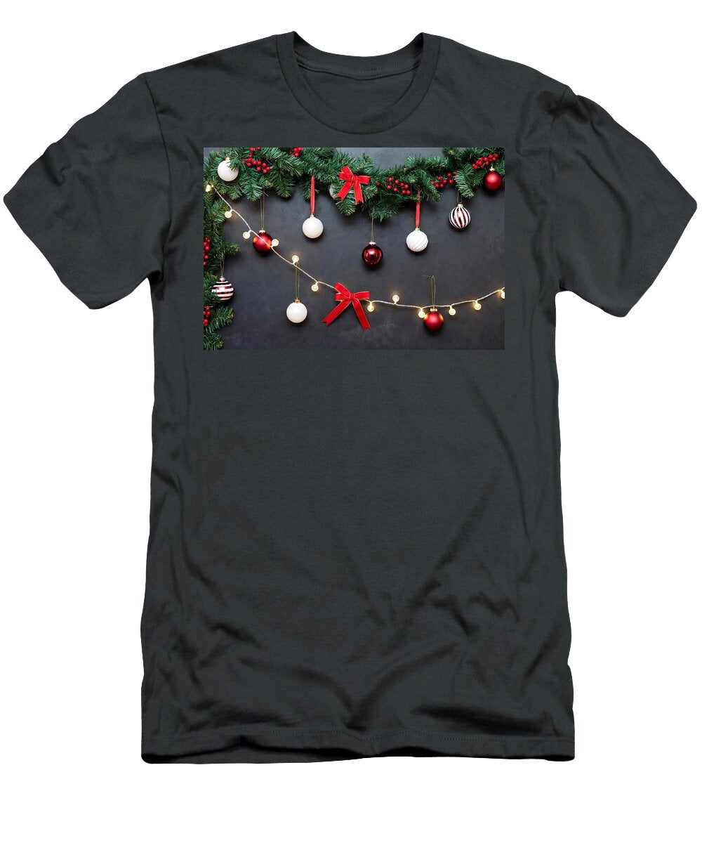 2 Merry Christmas and Happy New Year Background Festive Holiday Celebration Design Talha Khan T-Shirt