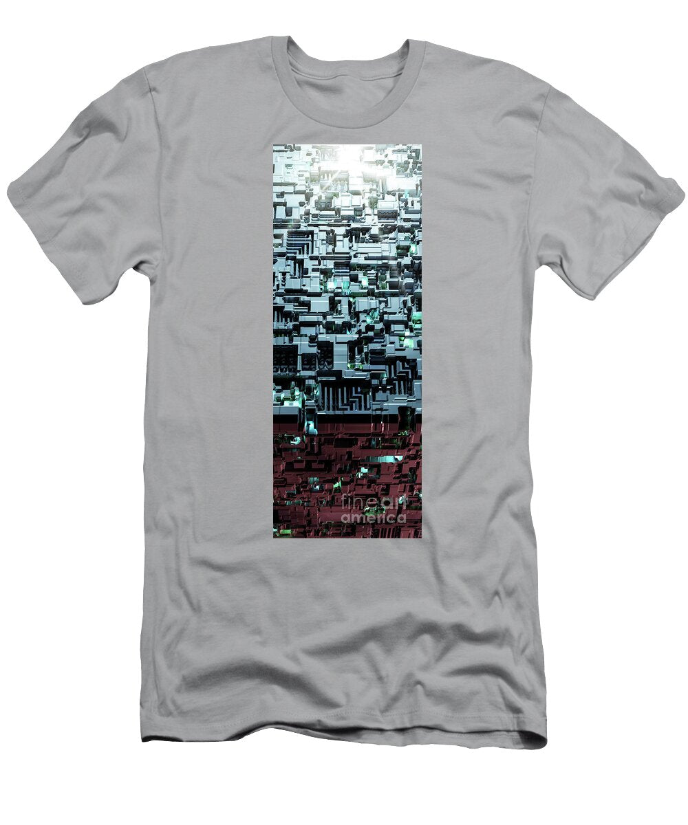 2 Modern Technology Background Circuit Board Like Pattern Michal Bednarek T-Shirt