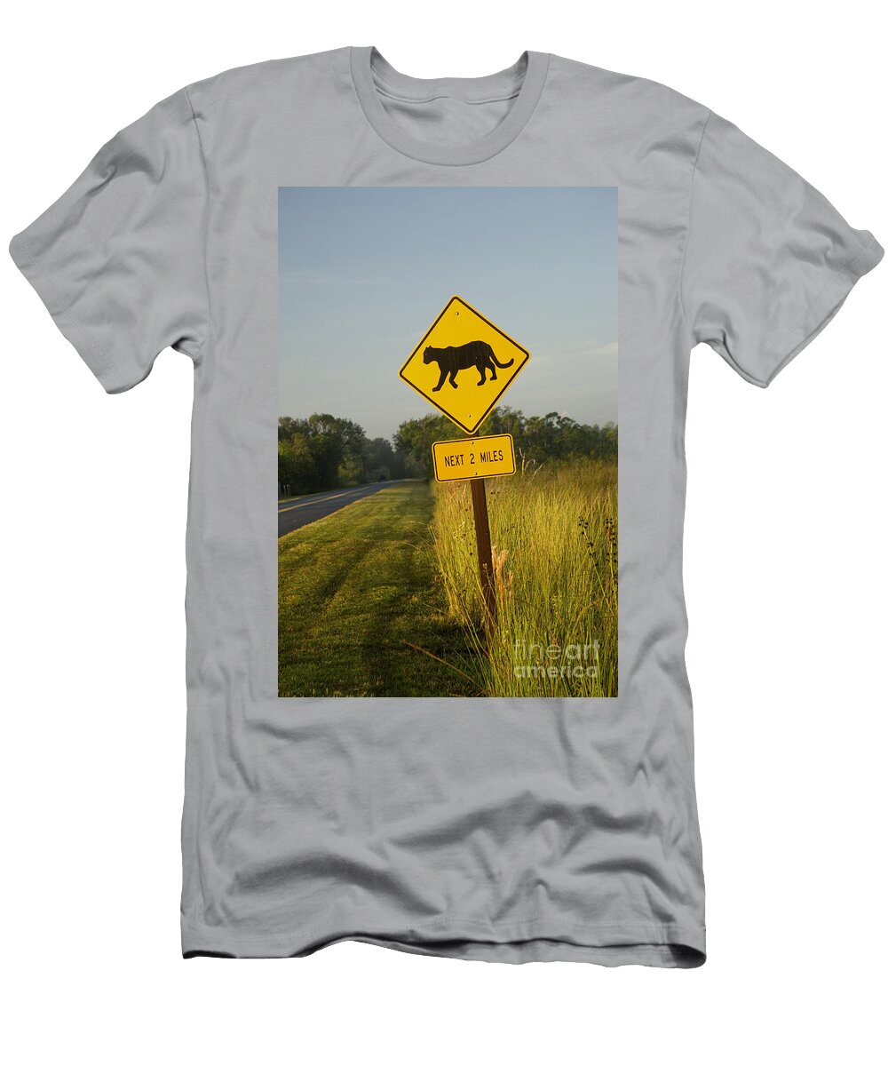 2 Panther Crossing Road Sign Inga Spence T-Shirt
