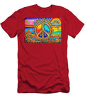 2 Peace Symbol Trippy Psychedelic Colorful Retro Stoner Design Stellart Studio T-Shirt