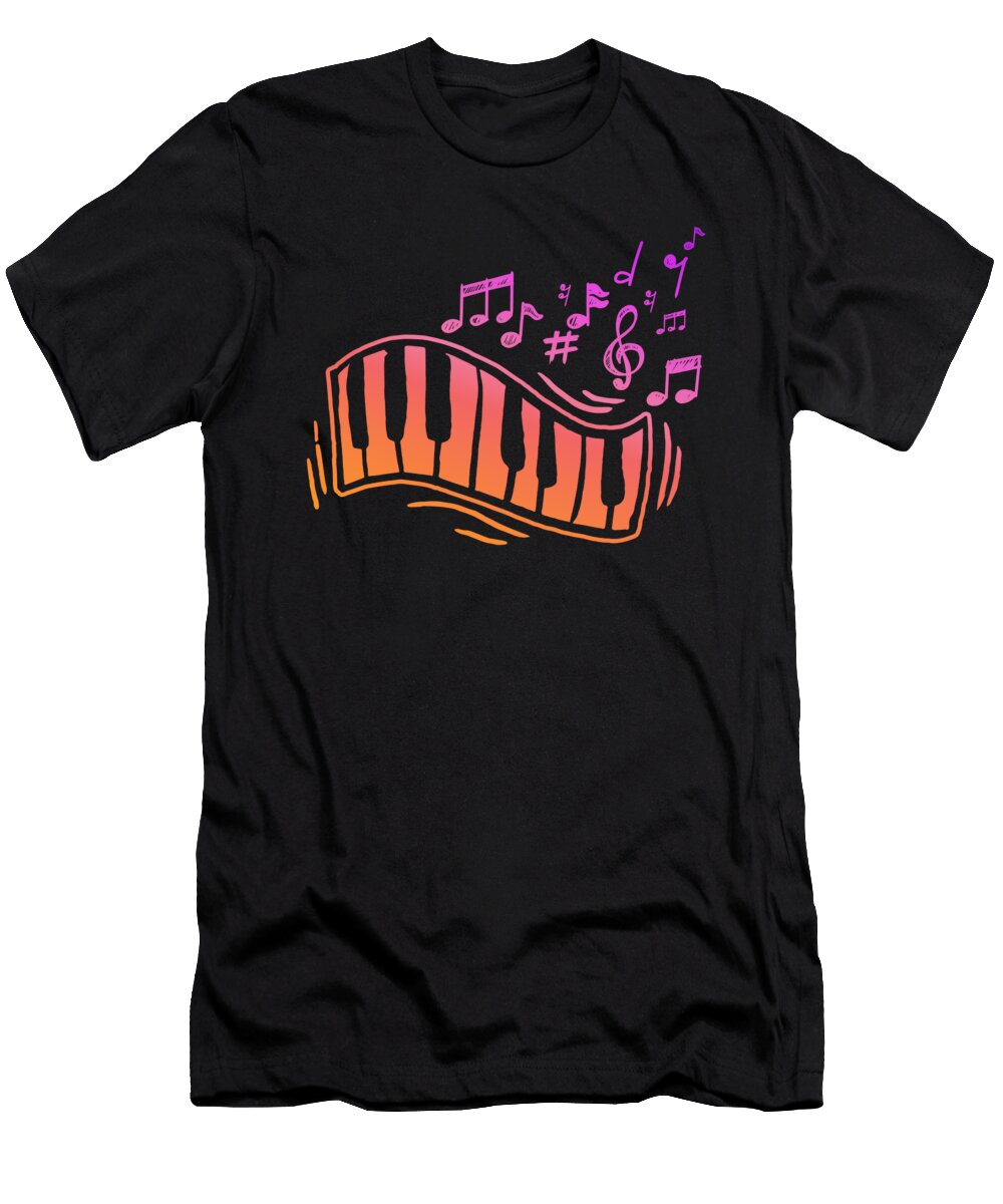 2 Pianist Musician Piano Musical Instrument Notes Toms Store T-Shirt