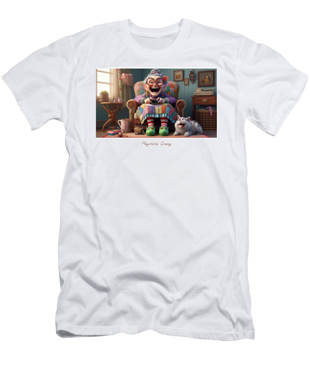 2 Playstation Granny Stephen Smith Galleries T-Shirt