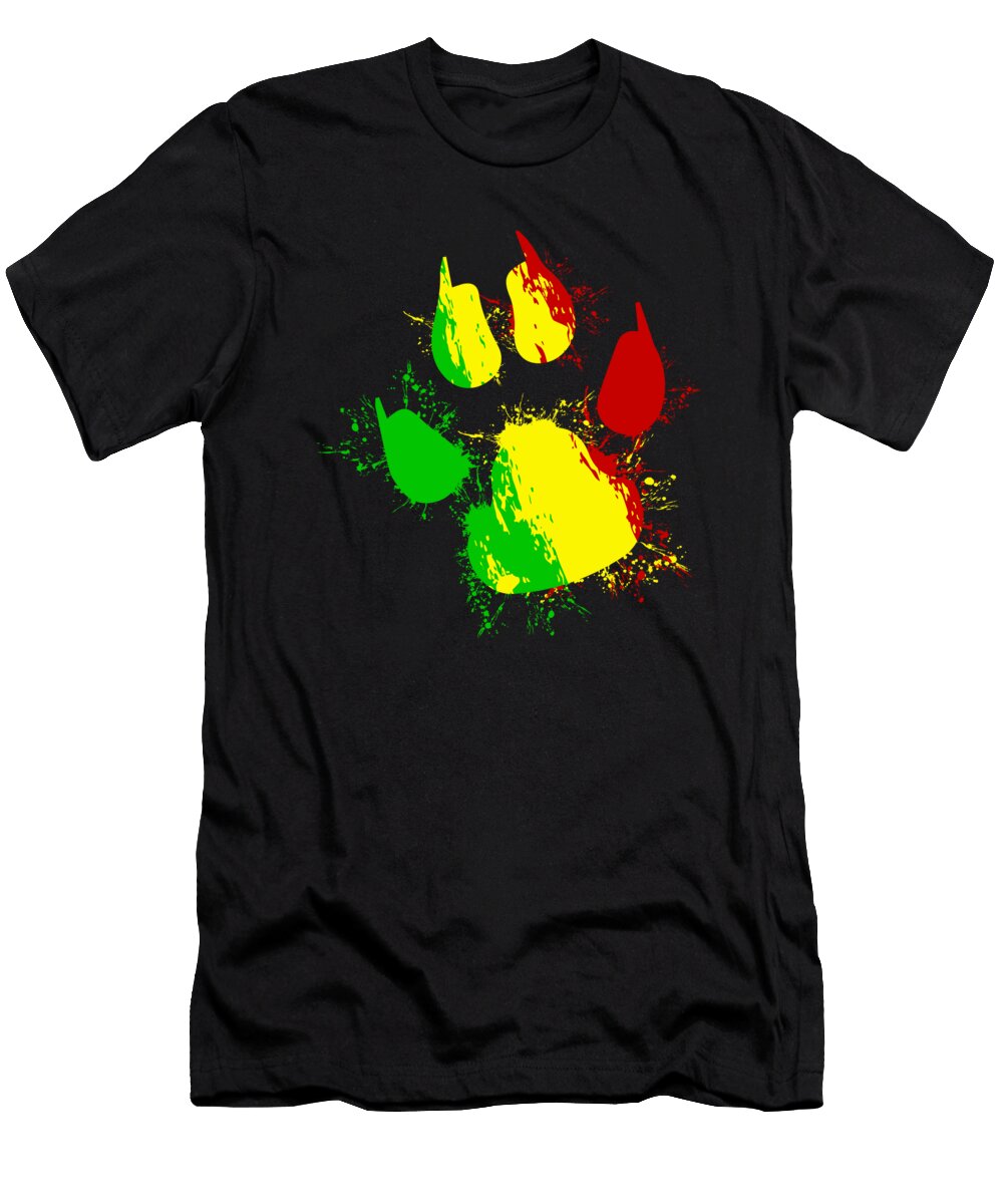 2 Reggae Music Lion Jamaican Flag Rasta Rastafari Jonathan Kraske T-Shirt