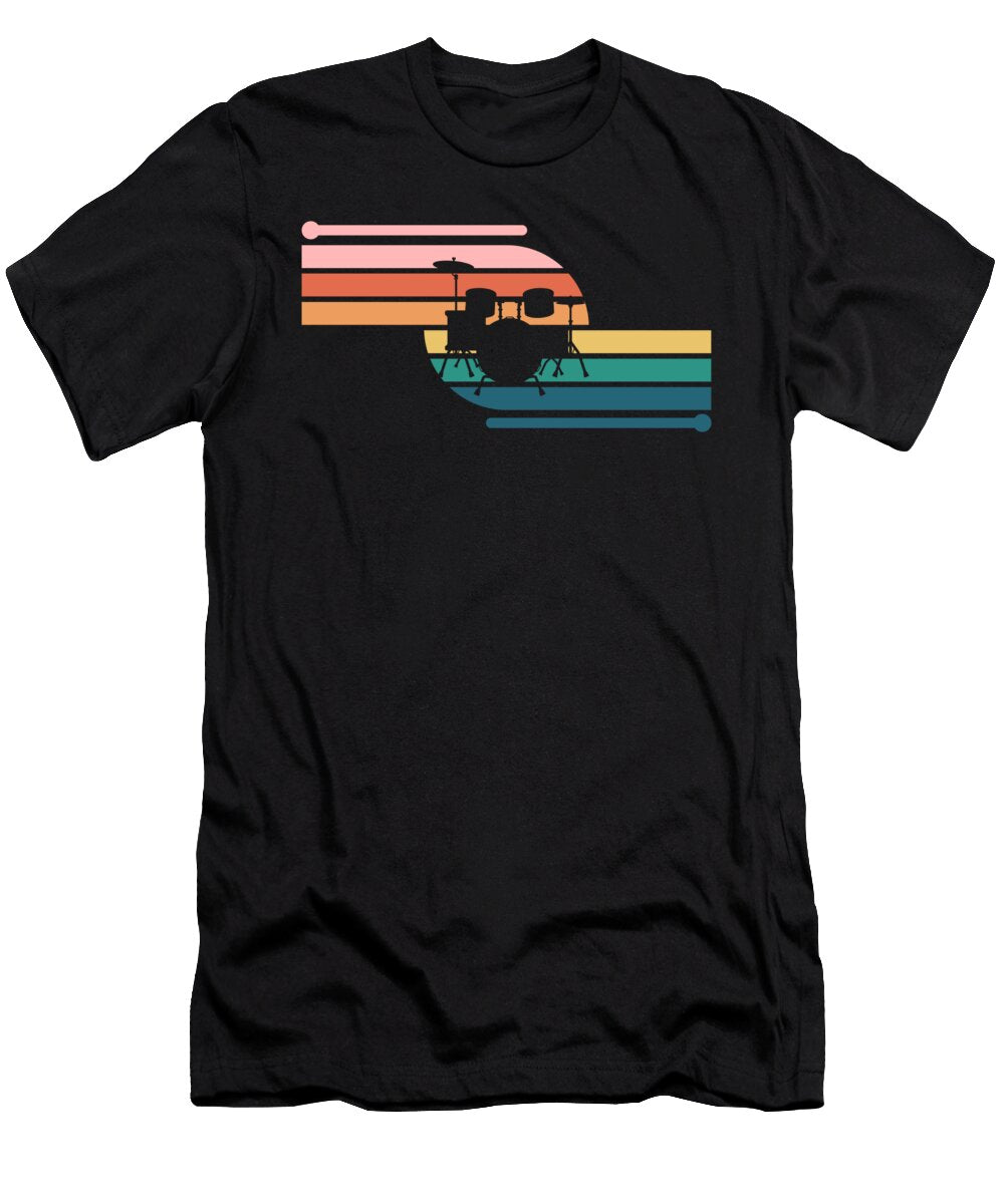 2 Retro Drummer Player Percussion Drumming Drummer Toms Store T-Shirt