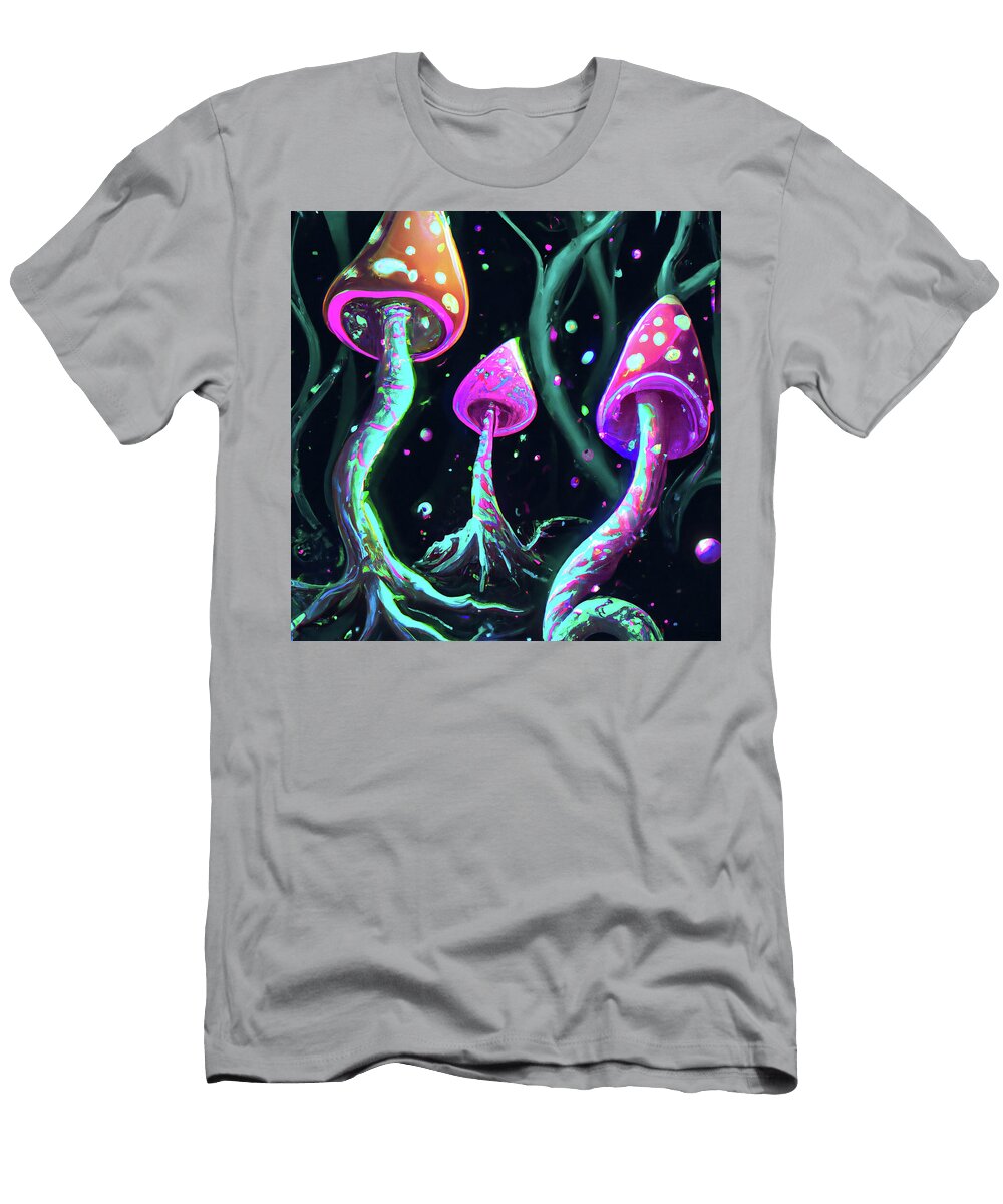 2 Trippy Mushrooms Colorful Funky 60s Psychedelic Style Stellart Studio T-Shirt
