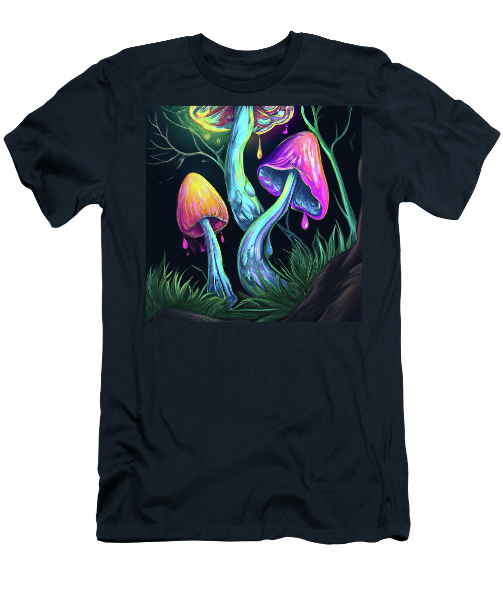 23 Trippy Mushrooms Colorful Funky 60s Psychedelic Style Stellart Studio T-Shirt