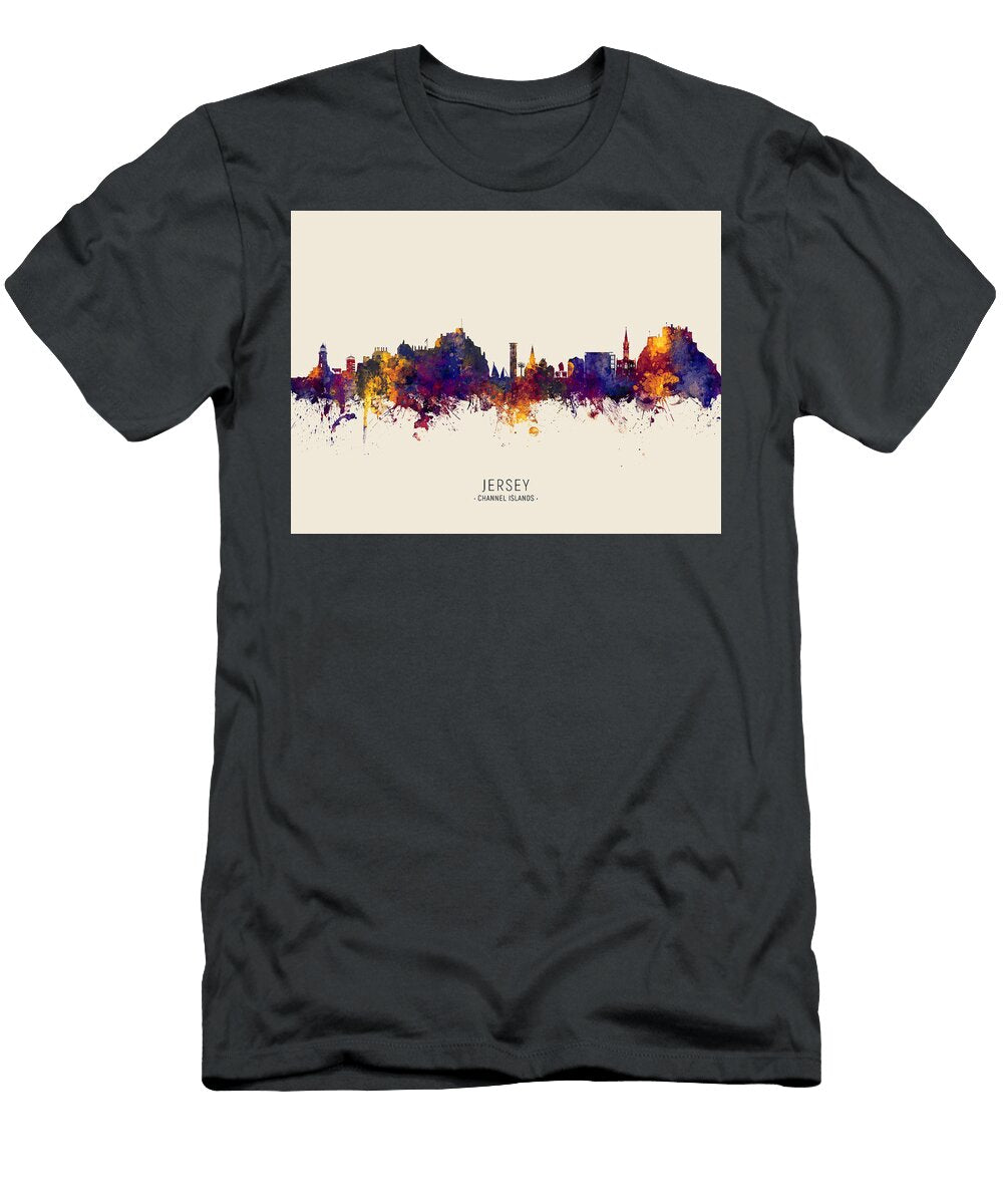25 Jersey Channel Islands Skyline Michael Tompsett T-Shirt