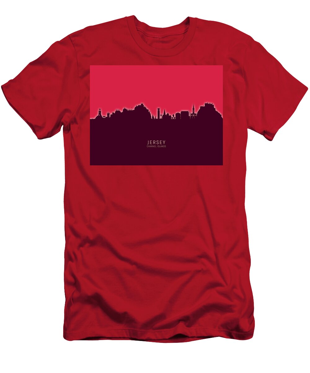 28 Jersey Channel Islands Skyline Michael Tompsett T-Shirt