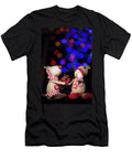 3 Christmas Figurine Toys on Colorful Bokeh Background Ognian Setchanov T-Shirt