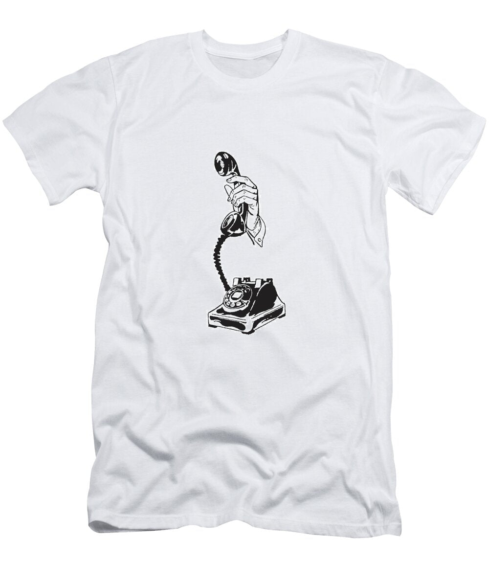 3 Hand Holding Up Handset of Rotary Telephone Csa Images T-Shirt