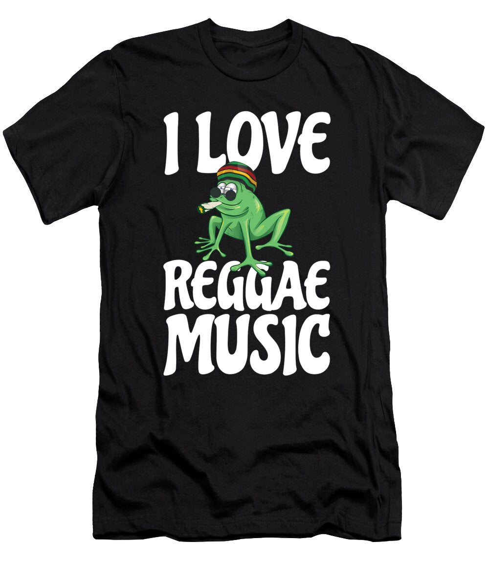 3 I Love Reggae Music Jamaican Rasta Stoner Roots and Spliff Culture Martin Hicks T-Shirt